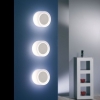 Dekorative Lampen - Wandleuchte - rund Opalglas/Edelstahl