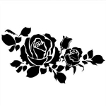 Wanddekoration - Wandtattoo Pflanzen Rose